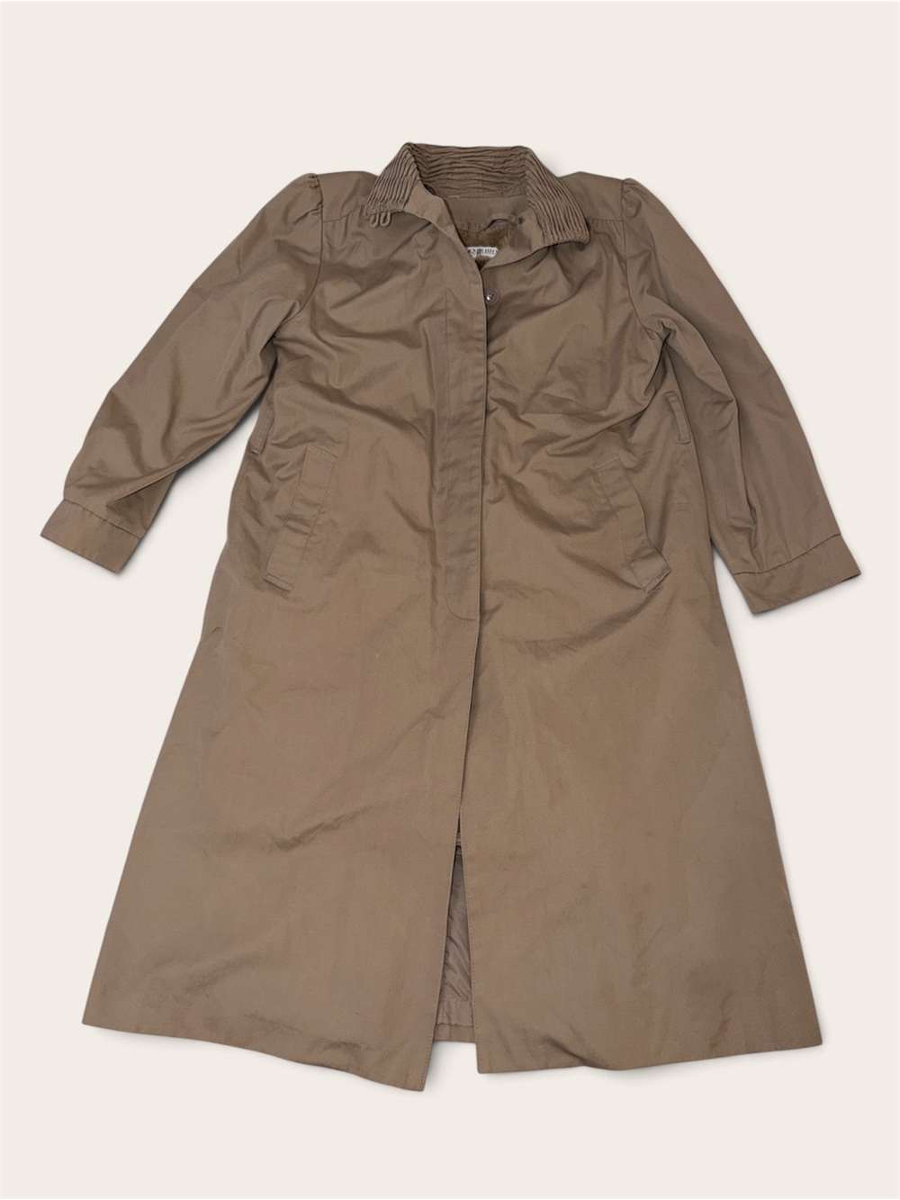 Vintage 80’s Messages Petites Faux Fur Lined Trench Coat Size Women’s 4 Retro